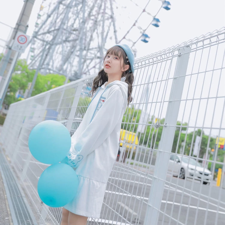 -Juwas NEW ARRIVAL Simple Kawaii Hamster Themed Hoodie Dress 4 -Juwas NEW ARRIVAL Simple Kawaii Hamster Themed Hoodie Dress