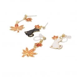 Juwas Cat Maple Leaf 925 Sterling Silver Earrings Ear Clip Fashion & Beauty