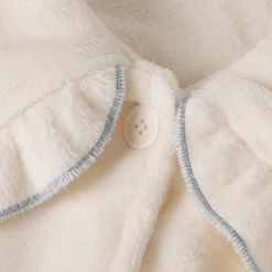 Juwas CLOTHING Bear Embroidery Loose Coral Fleece Pajamas Dress