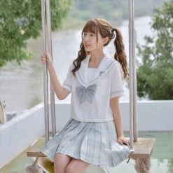 Juwas NEW ARRIVAL JK School Girl Navy Collar Top