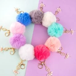 Juwas Soft PomPom Ballerina Keychain Ring