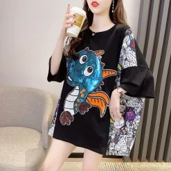 Juwas NEW ARRIVAL Cartoon Dinosaur Loose T-shirt 11 Juwas NEW ARRIVAL Cartoon Dinosaur Loose T-shirt