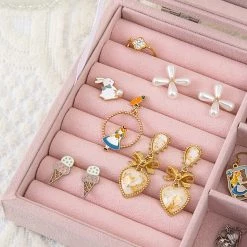 Juwas Classy Pastel Clear Jewelry Box Fashion & Beauty