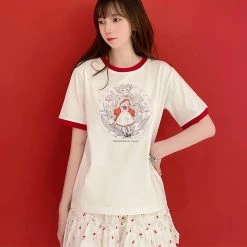 Juwas NEW ARRIVAL Cartoon Princess Print Cotton T-shirt