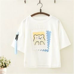 Juwas Cartoon Animal Print T-shirt Loose Shorts Set