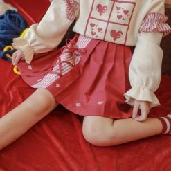 -Juwas Queen Of Hearts Themed Tops Skirt