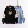 Juwas Japanese Puppy Embroidery Pocket Hoodie CLOTHING