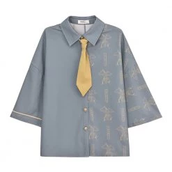 Juwas Kawaii Messenger Polo Shirt And Single Suspender Skirt NEW ARRIVAL