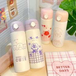 Juwas Cute Cartoon Print Thermos Bottle NEW ARRIVAL