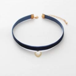 Juwas Pearl Heart Velvet Choker Necklace NEW ARRIVAL