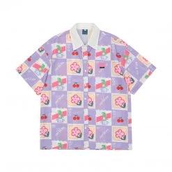 Juwas NEW ARRIVAL Harajuku Flowers Print Pajama Top