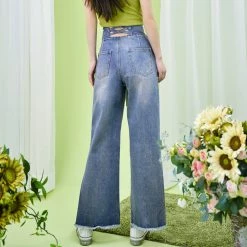Juwas NEW ARRIVAL Kawaii Denim High Waist Mom Jeans