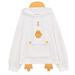 Juwas.com Online Store Sweet Korean Duck Loose Hoodie Matching Best Friends