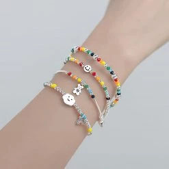Juwas Fashion & Beauty Rainbow Beads Hand Bracelet Charm