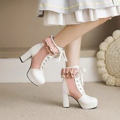 Juwas Chic Victorian Lolita Heel Martin Boots