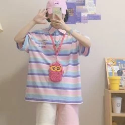 Juwas NEW ARRIVAL Candy Color Cotton Loose T-shirt