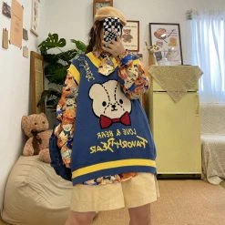 Juwas Love And Bear Loose Knitted Sweater