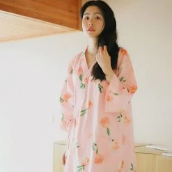 Juwas Pink Peach Japanese Midi Robe NEW ARRIVAL