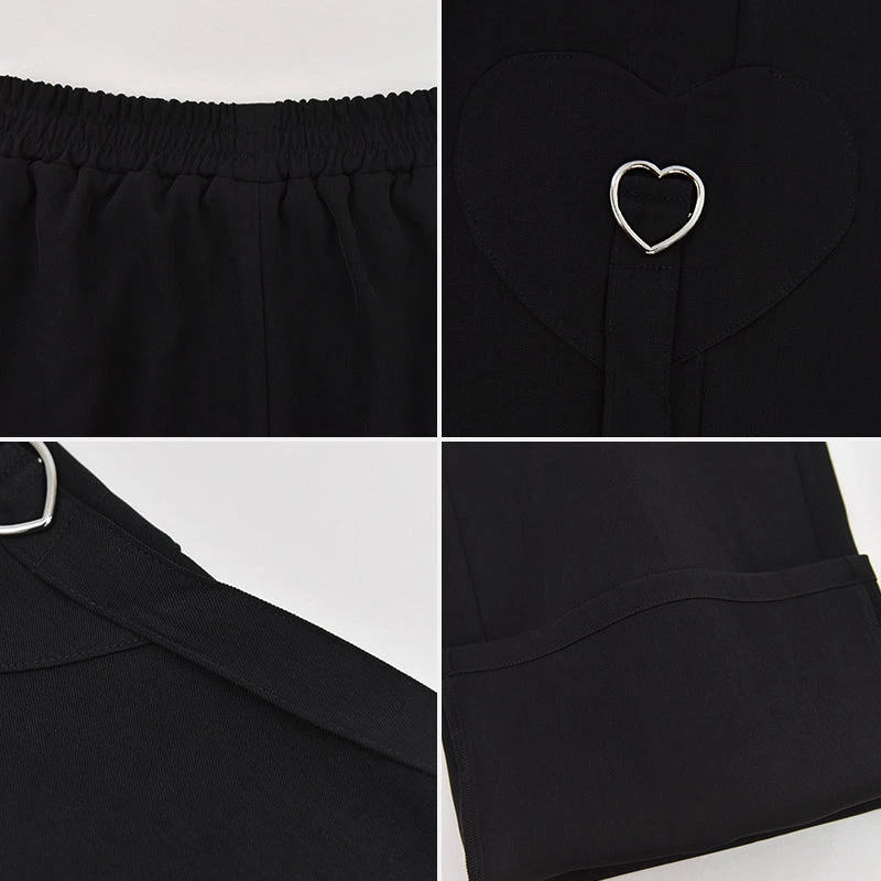 Juwas NEW ARRIVAL Heart Buckle High Waisted Wide Leg Pants 8 Juwas NEW ARRIVAL Heart Buckle High Waisted Wide Leg Pants