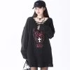 Juwas Gothic V-neck Loose Sweater