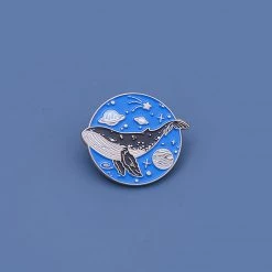Juwas Cool Big Blue Whale Mini Brooch Pin