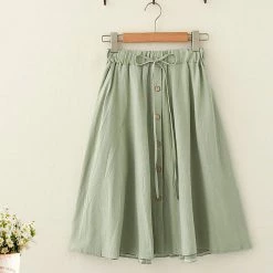 Juwas.com Online Store Japanese Summer Button Linen Flounce Skirt NEW ARRIVAL 11 Juwas.com Online Store Japanese Summer Button Linen Flounce Skirt NEW ARRIVAL