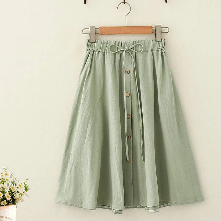 Juwas.com Online Store Japanese Summer Button Linen Flounce Skirt NEW ARRIVAL 6 Juwas.com Online Store Japanese Summer Button Linen Flounce Skirt NEW ARRIVAL
