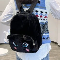 Juwas Cute Cat Eyes Furry Backpack
