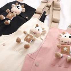 Juwas Cow Dangles Short Overalls