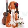 Juwas Lolita Orange Curly Long Wig