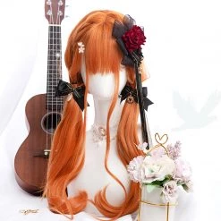 Juwas Lolita Orange Curly Long Wig