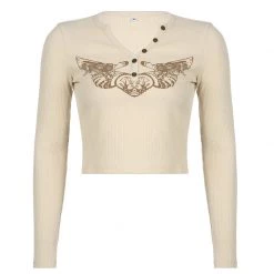 Juwas NEW ARRIVAL Angel Heart Print Long Sleeve T-Shirt