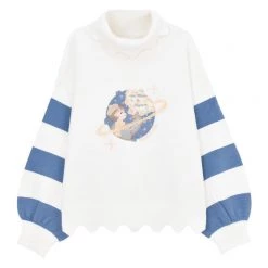 -Juwas Little Girl On The Moon Sleeves Sweater NEW ARRIVAL