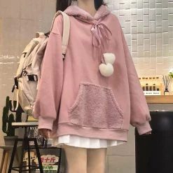 Juwas Bunny Ears Loose Sweatshirt