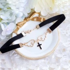 -Juwas NEW ARRIVAL Kawaii Cross And Star Choker Necklace