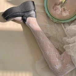 Juwas NEW ARRIVAL Flowers Lace Lolita Tights
