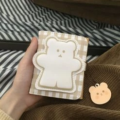 Juwas Kawaii Checkered Bear Square Wallet