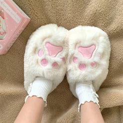 Juwas Big Kitty Paw Fur Home Slippers NEW ARRIVAL
