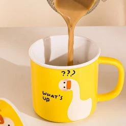 Juwas Cute Cartoon Duck Print Mug NEW ARRIVAL