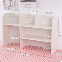 Juwas NEW ARRIVAL Kawaii Cream White Mini Desk Shelf Organizer