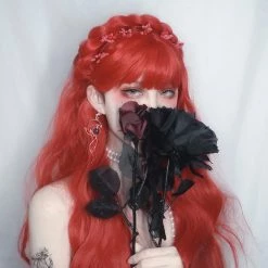 Juwas Fashion & Beauty Flame Red Princess Bangs Wavy Wig