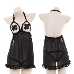 Juwas Steamy Bandage Lace Sheer Nightgown Lingerie CLOTHING