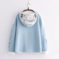 Juwas Cartoon UFO Pocket Plush Hoodie