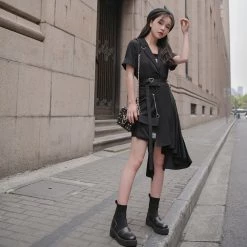 Juwas Classy All Black Goth Top And Shorts NEW ARRIVAL