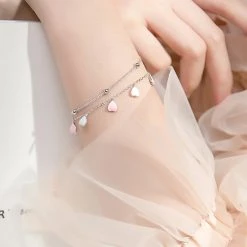 Juwas NEW ARRIVAL Lovely Hearts Silver Wrap Bracelet