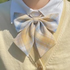 Juwas NEW ARRIVAL School Yellow Plaid JK Uniform Bow Ties & Ties