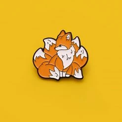 Juwas Cheeky Nine-Tailed Fox Embossed Pin