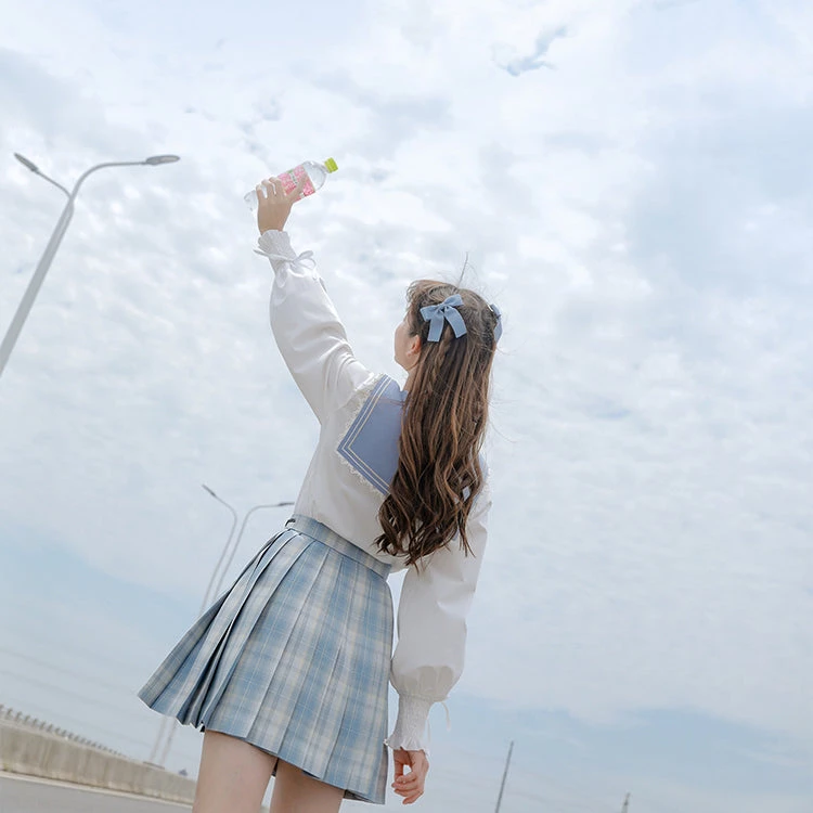 Juwas Kawaii Sailor Blue School Uniform Tops NEW ARRIVAL 6 Juwas Kawaii Sailor Blue School Uniform Tops NEW ARRIVAL