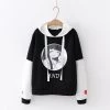 Juwas Japanese Cartoon Girl Print Sweater