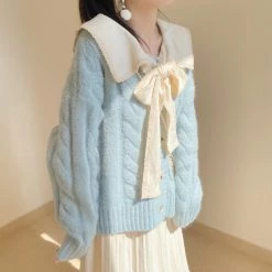 Juwas Pastel Blue Knitted Cardigan NEW ARRIVAL